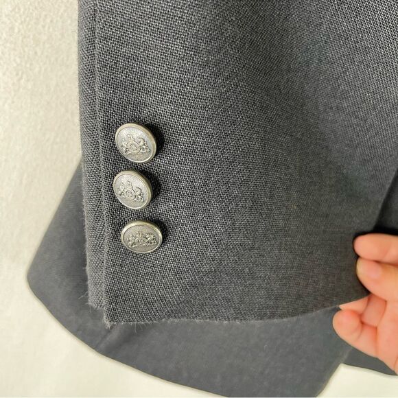 Stafford Blazer Men’s 44R Gray Wool Blend Sport Coat Suit Jacket Metal 2 Button - Picture 6 of 15